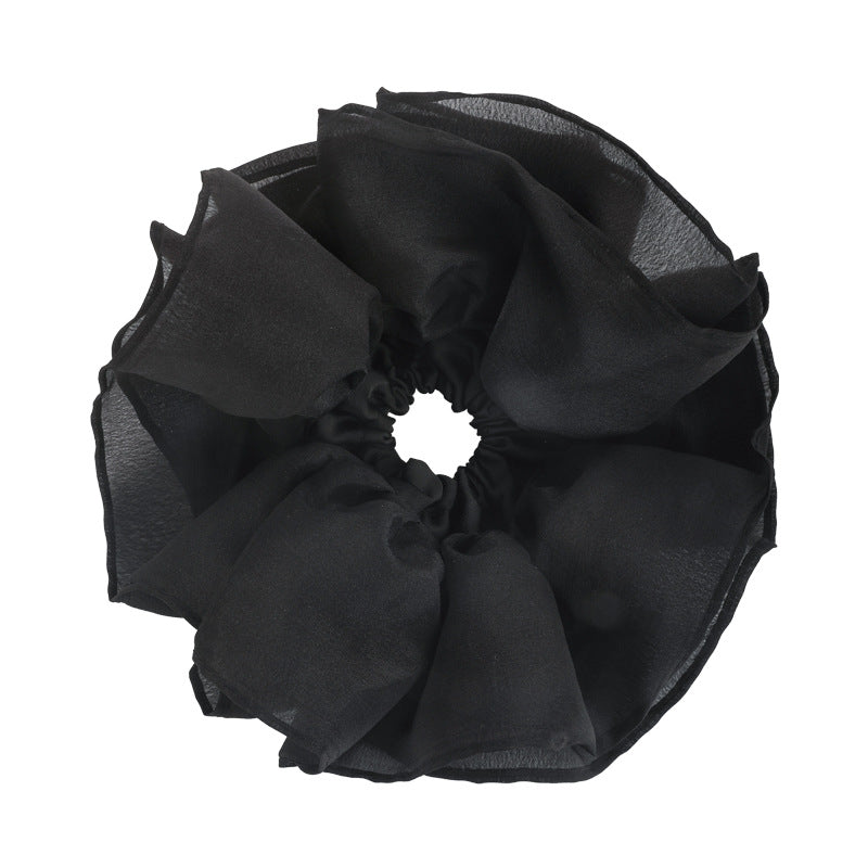 E廠-仙氣超大號花邊大腸髮圈2025新款頭繩髮繩頭花女高級感扎馬尾髮飾「26651」25.06-3