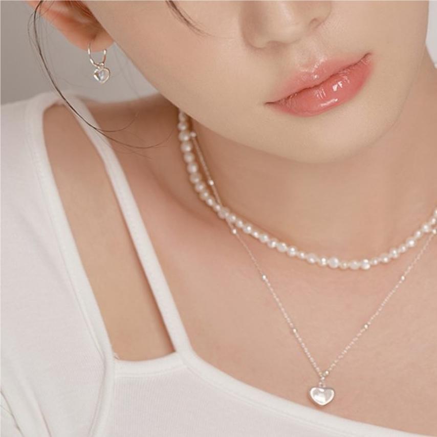 F廠-韓國韓版925純銀愛心AB彩鑽耳環飾品銀飾個性極簡耳圈耳釘「C1059」25.09-4