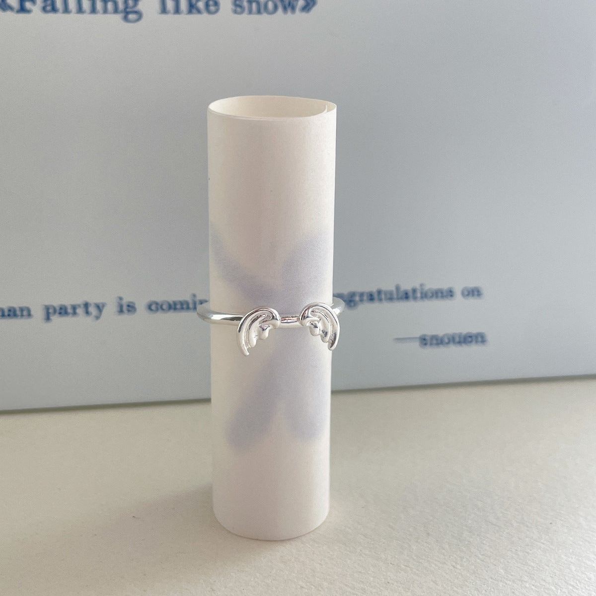 C廠-超仙百搭天使之翼疊戴戒指女簡約精緻高級感星星純銀食指戒新指環「JZ-0717」25.10-5