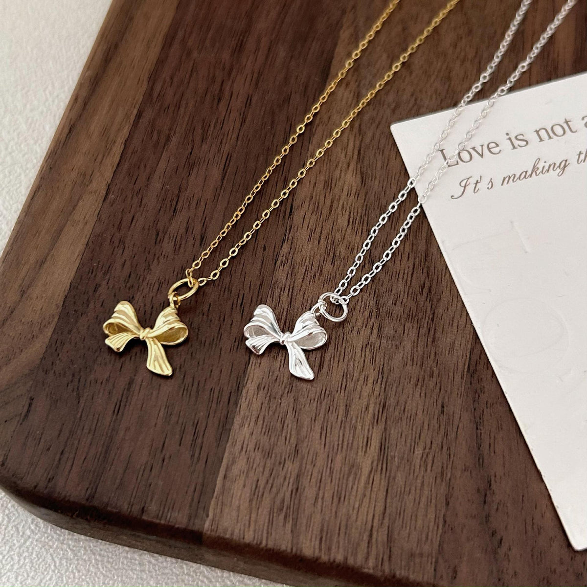 F廠-韓國韓版925純銀蝴蝶結項鍊簡約氣質ins網紅小紅書項鍊「B1311」24.08-2