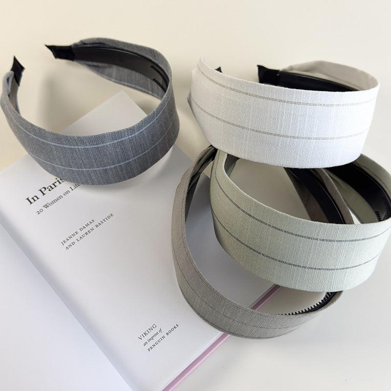 E廠-日式文藝麻格布藝寬邊髮箍!春夏高顱頂日常外戴髮飾甜美新款頭箍「26686」25.03-3