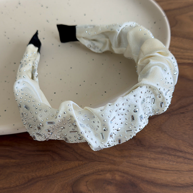 E廠-高級感水鑽大腸圈髮圈扎頭髮馬尾頭繩丸子頭皮筋寬邊水鑽髮箍髮飾「27061」25.06-2