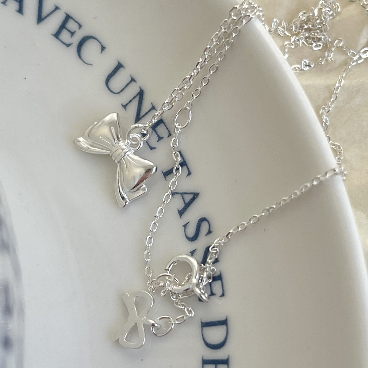 F廠-韓國韓版925純銀蝴蝶結項鍊 簡約小眾小紅書網紅項鍊「B1117」25.05-5