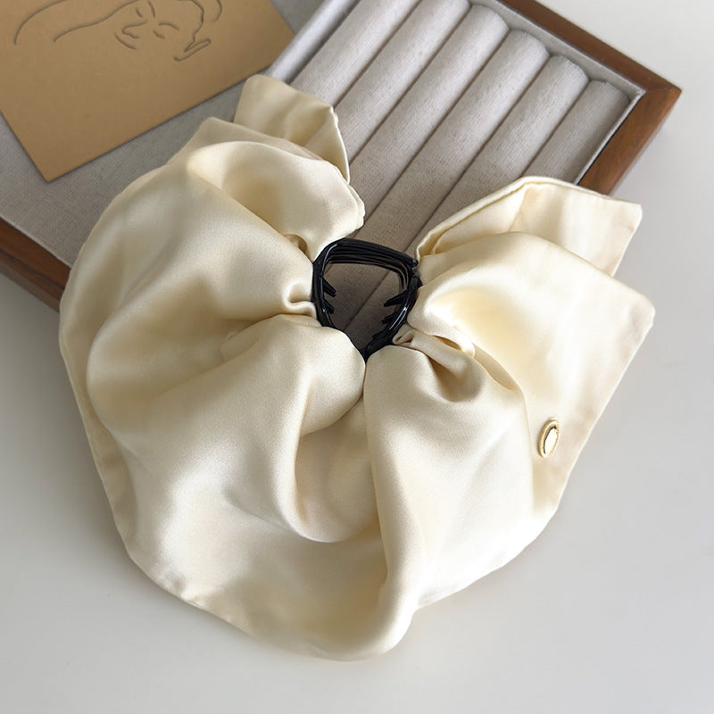 E廠-韓版重工裙擺抓夾後腦勺半扎髮鯊魚夾高級氣質顯髮量緞面髮夾髮卡「27069」25.06-2