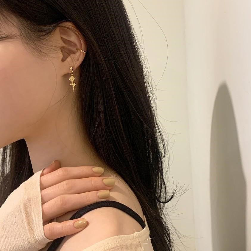 F廠-韓國韓版 925純銀玫瑰花耳釘耳環女日韓國簡約氣質耳飾「C500」25.06-3