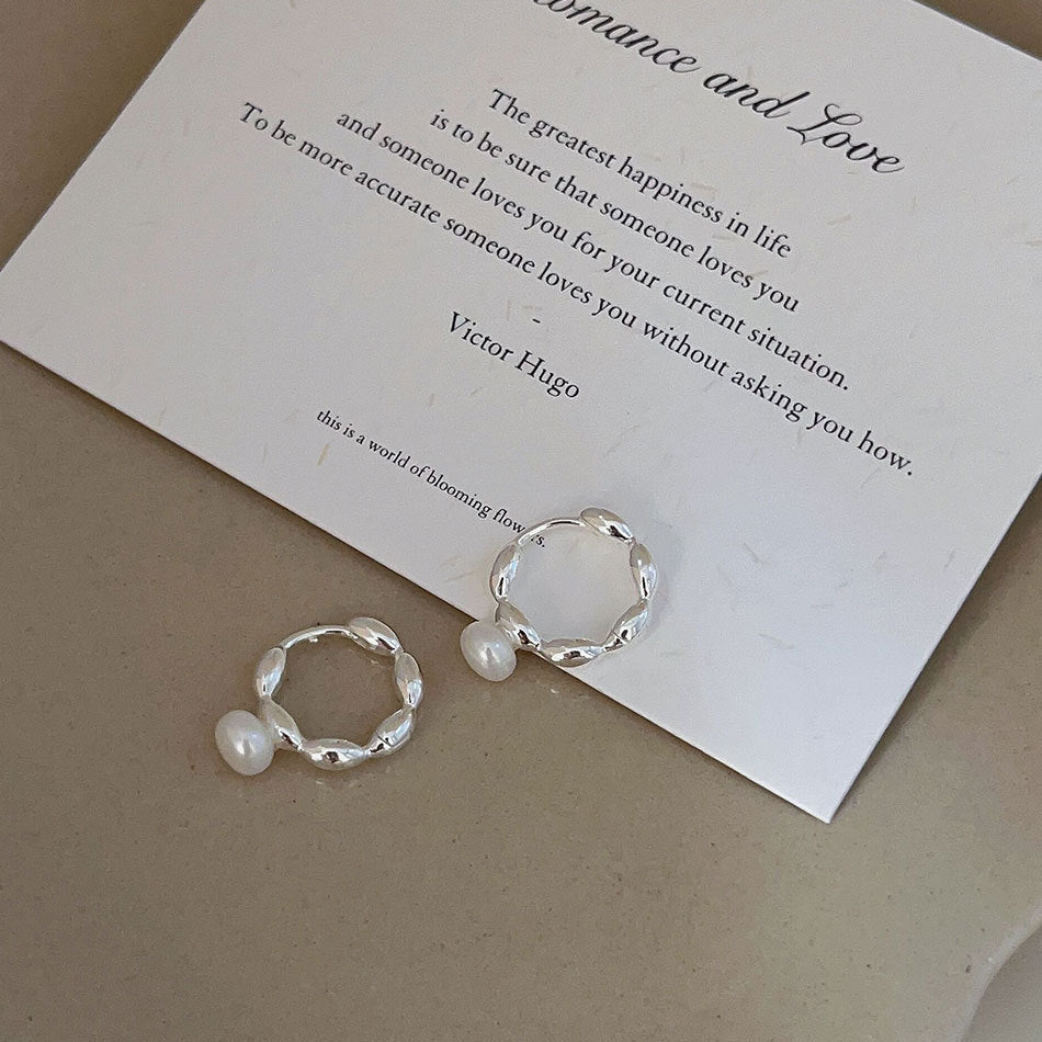 F廠-韓國韓版925純銀珍珠橄欖耳釘耳環簡約氣質百搭ins風耳釘「C1242」25.10-2