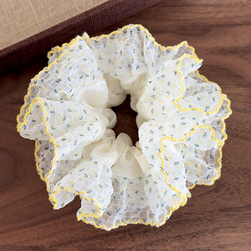 E廠-彩虹泡泡 繡球碎花髮圈高級感法式溫柔大腸圈頭繩髮飾低馬尾髮飾「26937」25.05-3