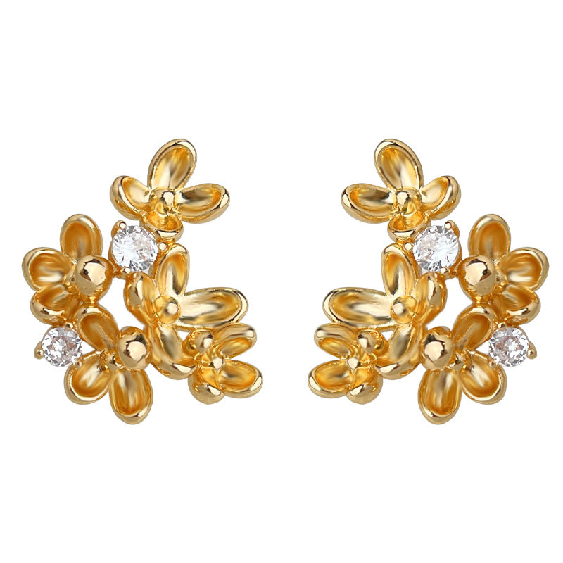 A廠-原創桂花系! 925銀針保色電鍍設計師款花朵耳飾新款耳環工廠 飾品「6932」25.10-3