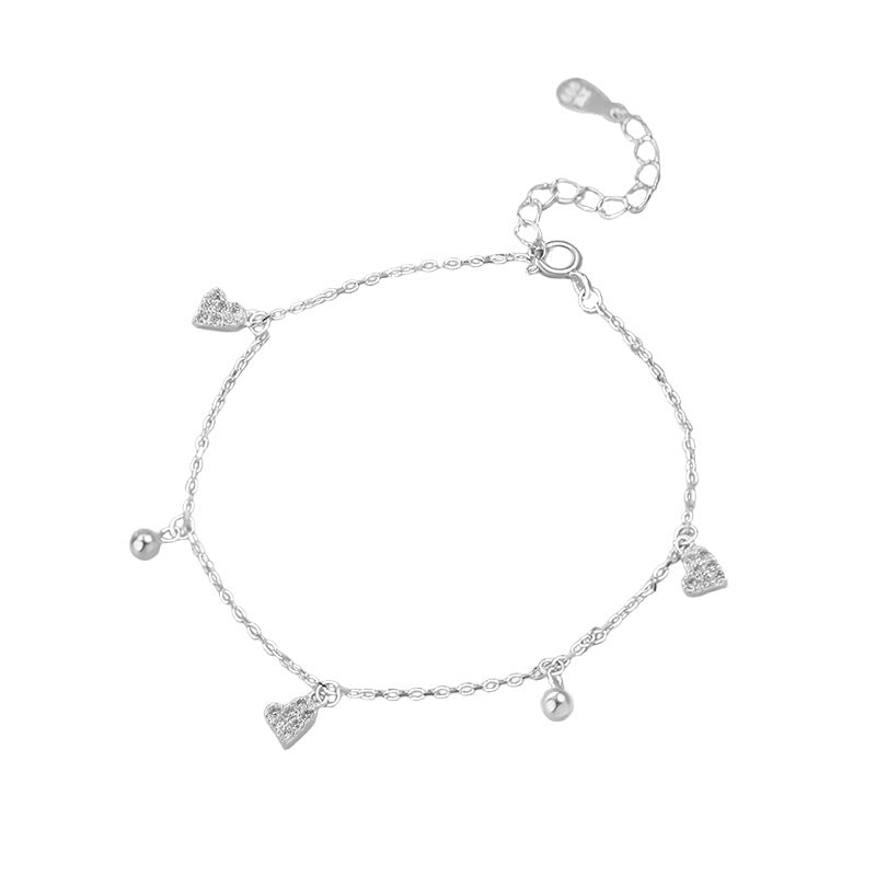 D廠-S999足銀簡約愛心圓珠手鍊精緻甜美疊戴韓風日常通勤手飾批發「YC4225SL_1」25.10-4