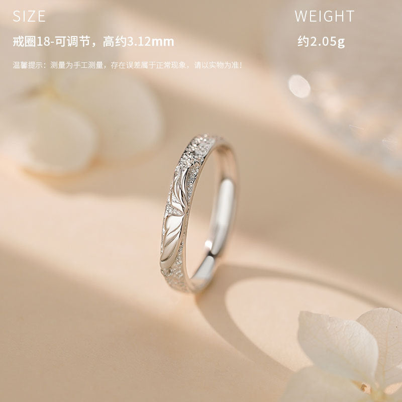 D廠-原創S999足銀蝶戀蝴蝶肌理情侶對戒溫柔一對搭配送禮戒指批發「YC3035R_1」25.10-5