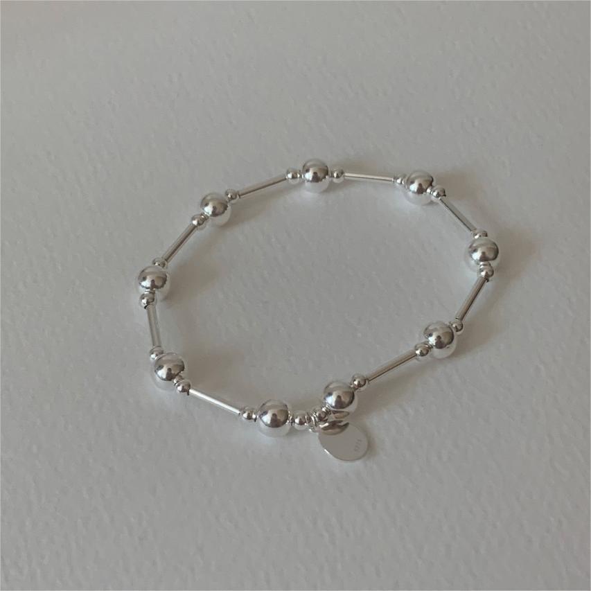F廠-韓國韓版925純銀圓珠手鍊簡約幾何形細線條彈力手鍊手飾「A353」25.09-2