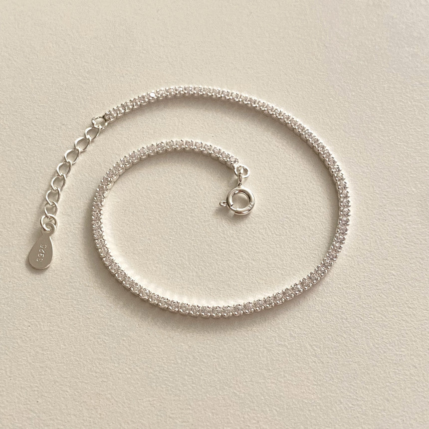 F廠-韓國韓國925純銀滿鑽鋯石手鍊簡約INS小紅書幾何手鍊「A356」25.08-2