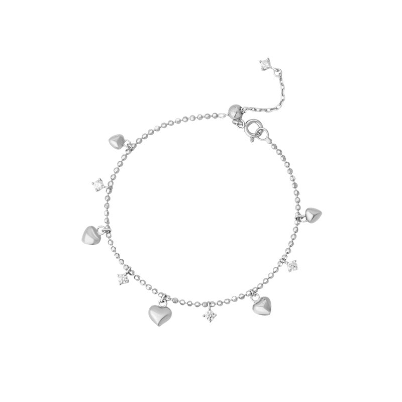 D廠-S925純銀愛心鋯石手鍊小眾韓風氣質文藝少女感清新手飾「YC4582SL_1」25.06-1