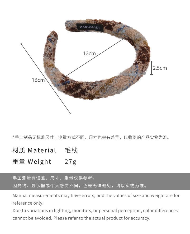 E廠-秋冬高級感小香風毛絨針織髮箍女高顱頂壓髮頭箍百搭彩色髮捆頭飾「26094」24.10-1