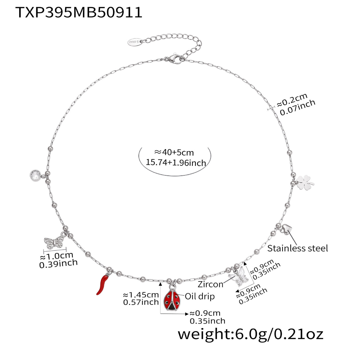 B廠-不鏽鋼琺瑯彩釉小昆蟲DIY多配件項鍊手鍊套裝歐美時尚新款「TXP394」25.09-3