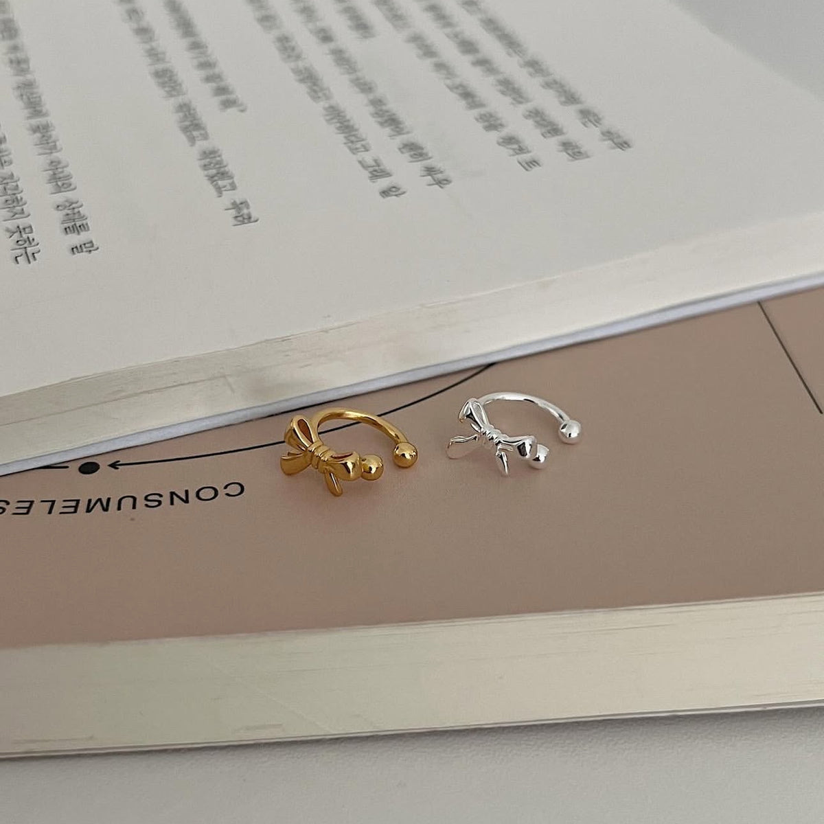 F廠-韓國韓版925純銀蝴蝶結耳夾耳環簡約氣質百搭ins風耳飾「C1396」25.05-2