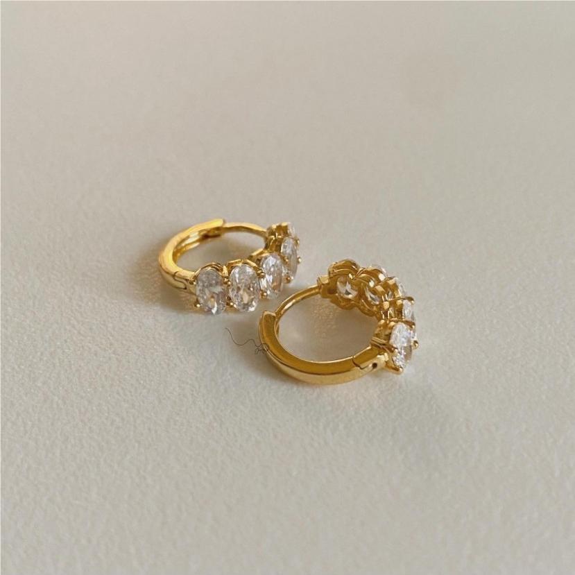 F廠-韓國韓版925純銀鋯石耳釘耳扣女簡約時尚ins風耳環耳飾「C1049」25.07-2