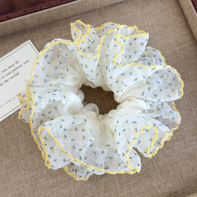 E廠-彩虹泡泡 繡球碎花髮圈高級感法式溫柔大腸圈頭繩髮飾低馬尾髮飾「26937」25.05-3