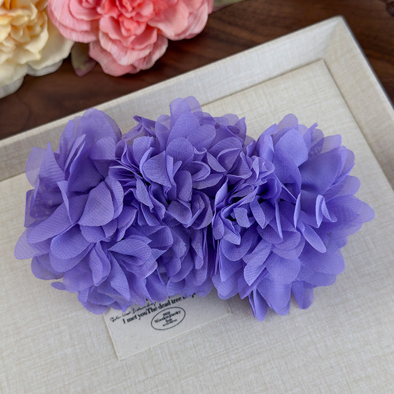 E廠-易夢玲同款花朵香蕉夾高級感氣質女盤髮馬尾抓夾一字夾扭扭夾髮夾「26965」25.05-4