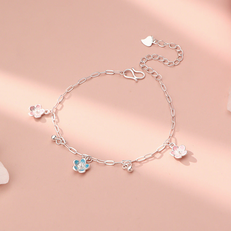 D廠-S999足銀新中式花朵手鍊女文藝氣質小眾日常通勤手飾批發「YC5012SL_2」25.08-5