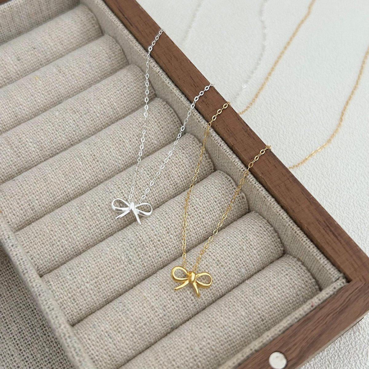 F廠-韓國韓版925純銀蝴蝶結項鍊簡約氣質ins網紅小紅書項鍊「B1315」25.08-1