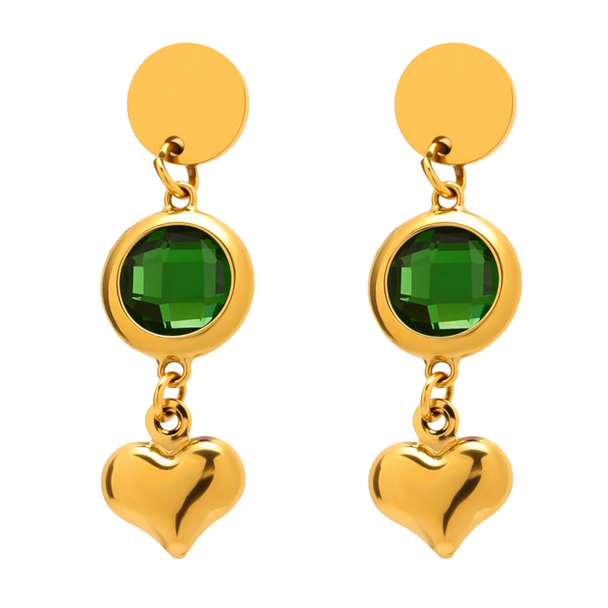 B廠-歐美新款捷克玻璃愛心流蘇耳環時尚氣質不鏽鋼18K真金耳飾「TXF284」25.06-3