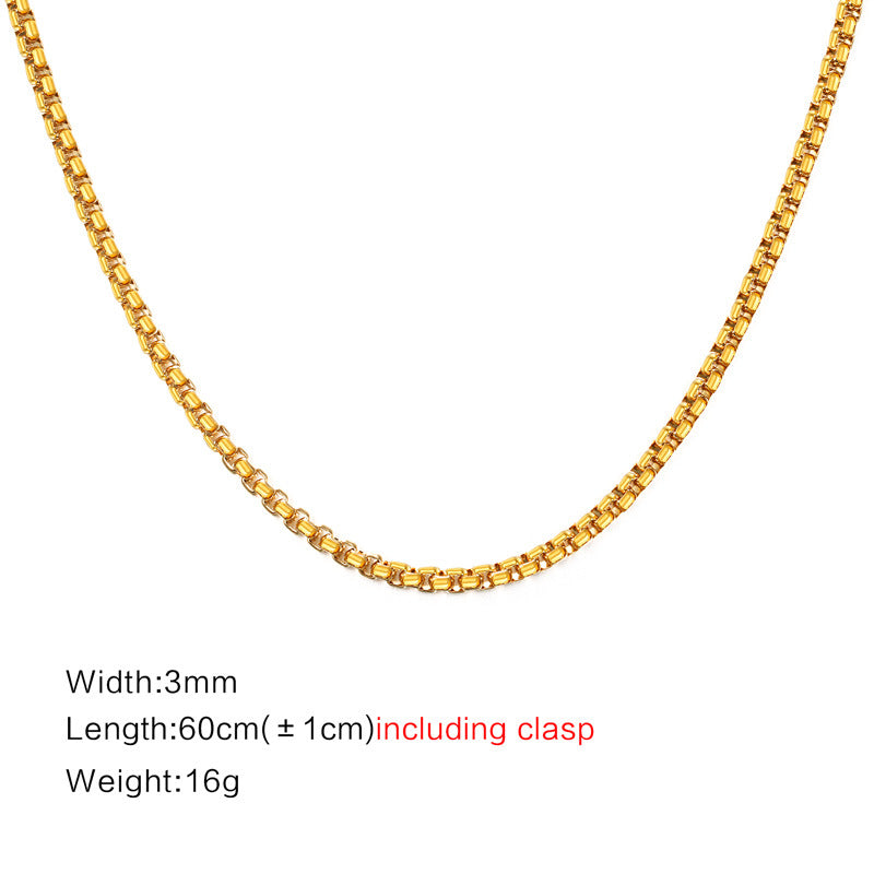 G廠-鈦鋼珍珠鏈配鏈面寬2MM/3MM/4MM/5MM/6MM/7MM吊墜鋼色項鍊「NC-100」25.08-3