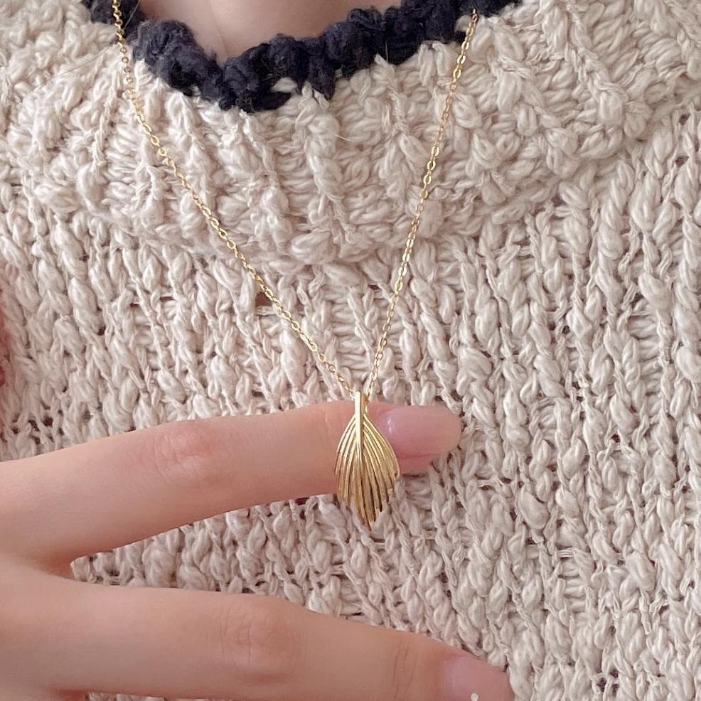 F廠-韓國韓版925純銀葉子項鍊簡約氣質ins百搭小紅書項鍊「B1358」25.05-3