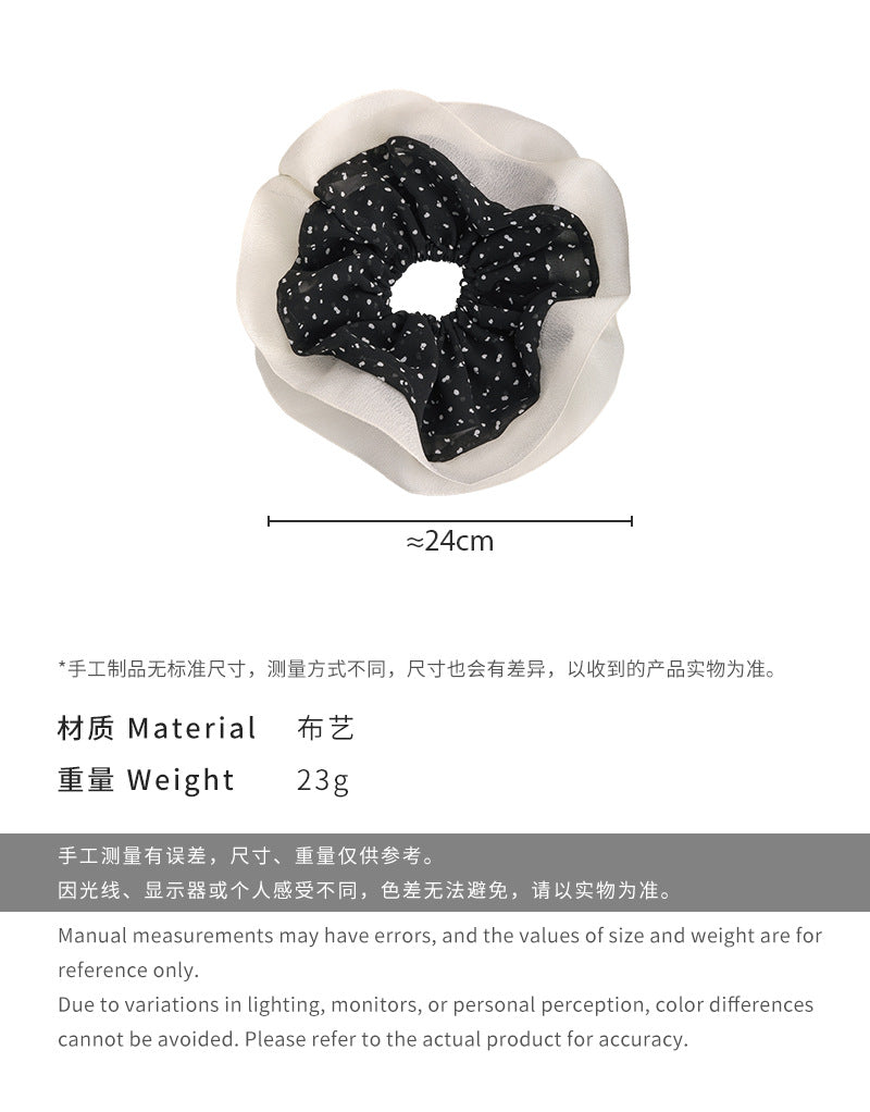 E廠-雪紡大腸髮圈超大號波點2025新款紮頭髮丸子頭高級感氣質頭花法式「27037」25.05-5
