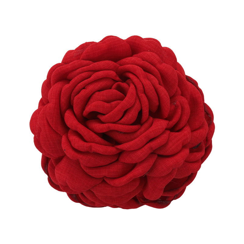 E廠-2025年新款紅色花朵抓夾頭飾乾枯玫瑰花髮夾頭花髮飾大號紅花女「24871」25.06-3