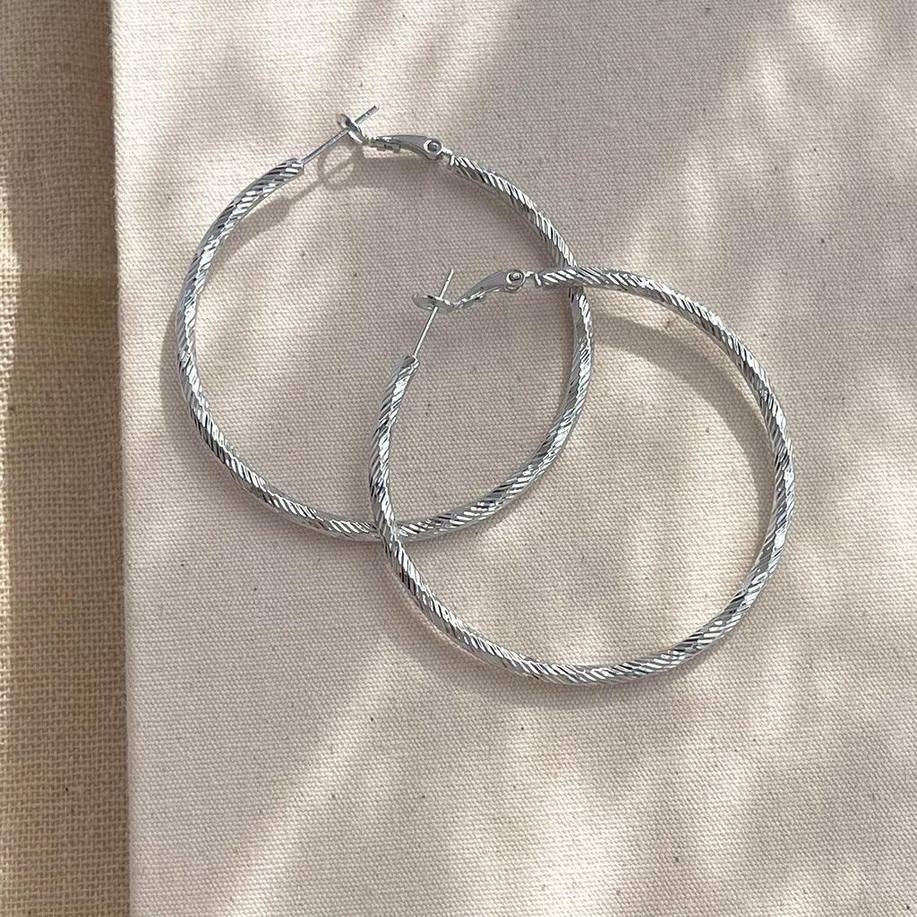 A廠-花紋銀針歐美跨境專供圓圈耳環批發大氣素圈耳圈金屬誇張花紋耳飾耳圈「5725-5730」25.04-2