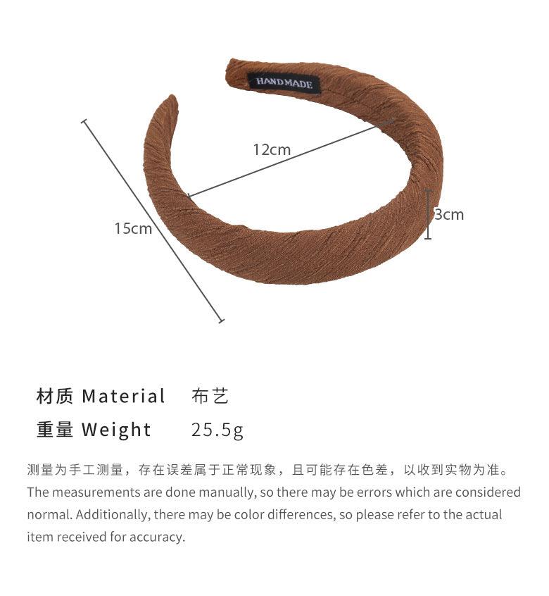 E廠-高級感褶皺布藝頭箍氣質百搭高顱頂髮箍經典頭飾簡約頭箍髮卡髮捆「25982」24.09-2