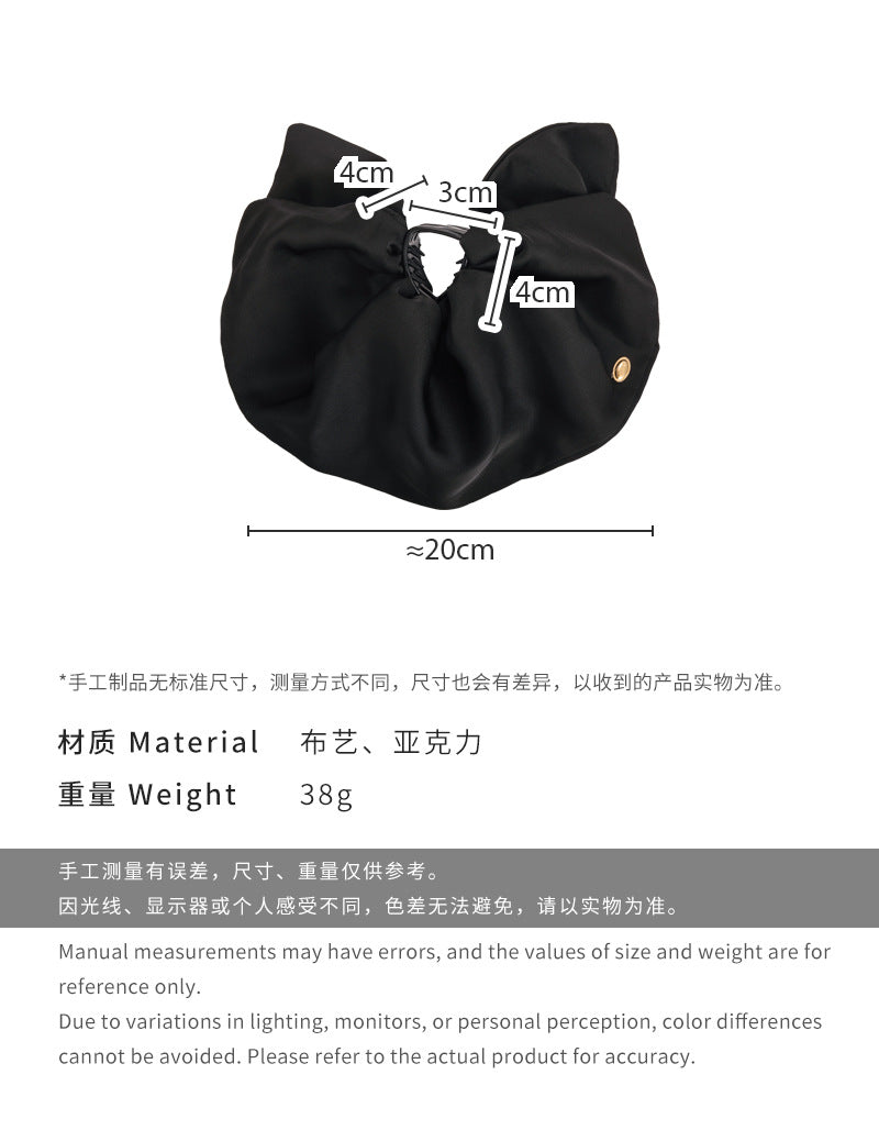 E廠-韓版重工裙擺抓夾後腦勺半扎髮鯊魚夾高級氣質顯髮量緞面髮夾髮卡「27069」25.06-2