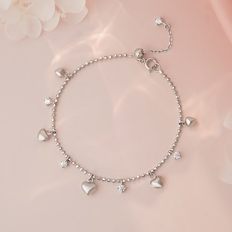 D廠-S925純銀愛心鋯石手鍊小眾韓風氣質文藝少女感清新手飾「YC4582SL_1」25.06-1