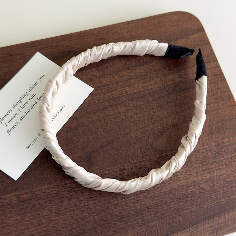 E廠-繞布藝緞面髮箍女2025新款高級感頭窟外出壓髮氣質髮卡髮飾頭飾「27106」25.06-4