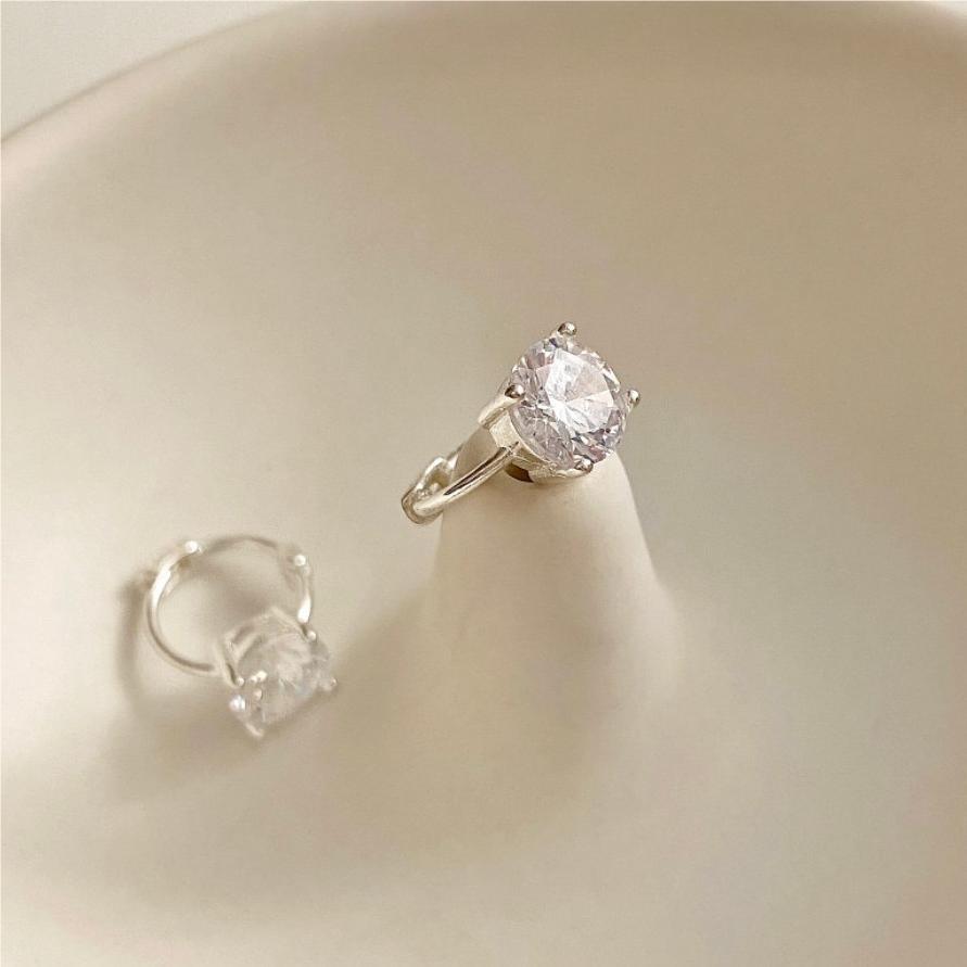 F廠-韓國韓版925純銀四爪耳釘女鋯石簡約時尚ins風耳釘耳環「C1114」25.05-5