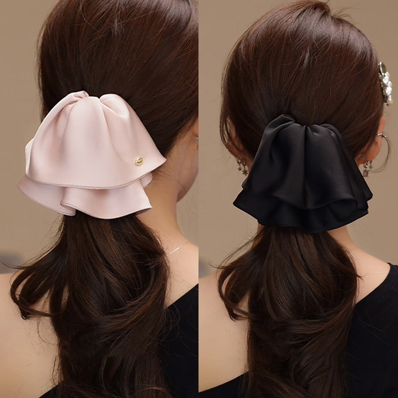 E廠-韓版重工裙擺抓夾後腦勺半扎髮鯊魚夾高級氣質顯髮量緞面髮夾髮卡「27069」25.06-2