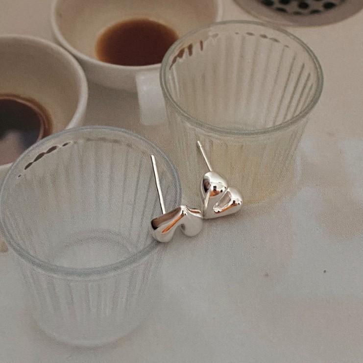 F廠-韓國韓版 925純銀愛心耳釘耳環女日韓國簡約氣質耳飾「C1027」25.07-3