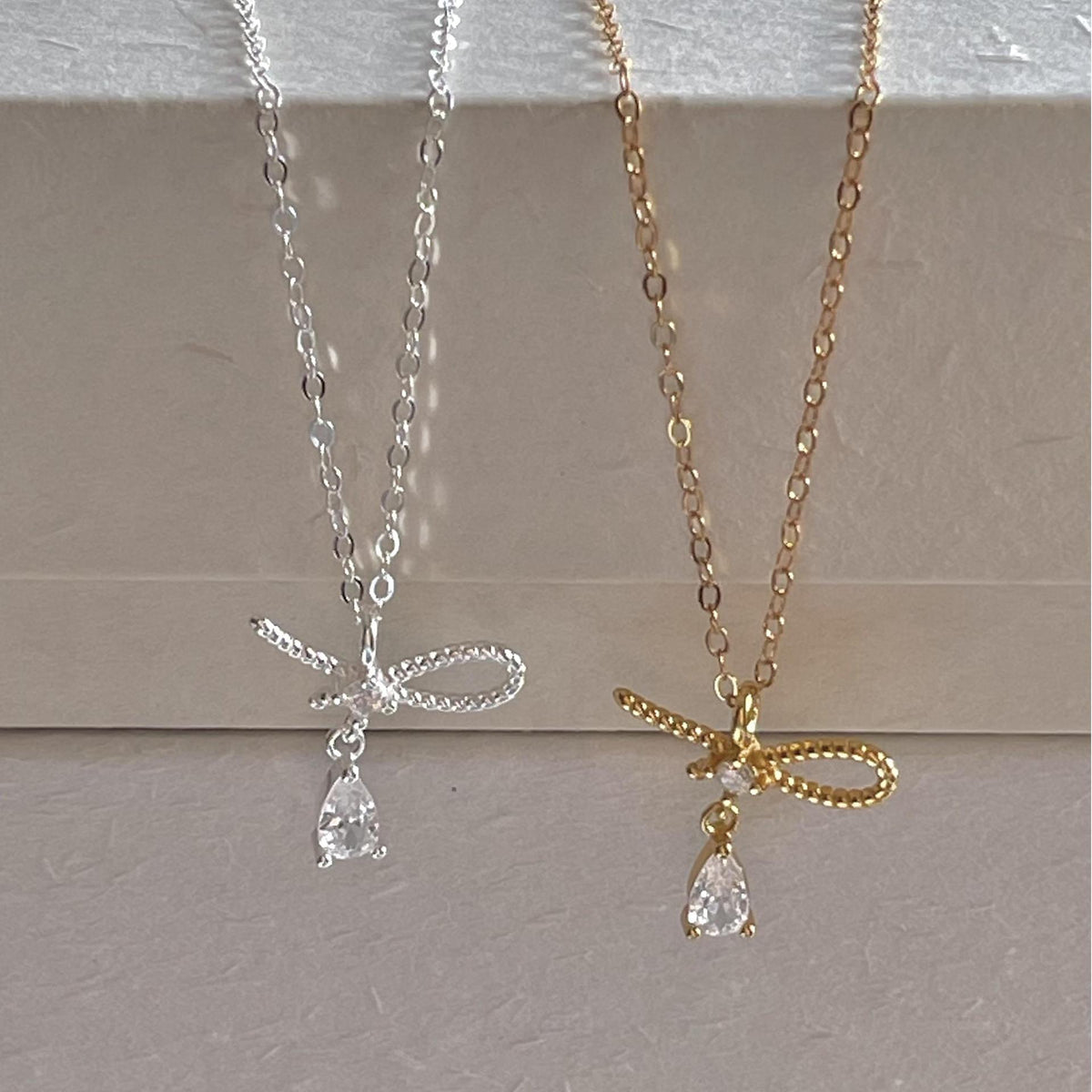 F廠-韓國韓版925純銀蝴蝶結鋯石項鍊氣質ins百搭小紅書項鍊「B1331」25.08-1