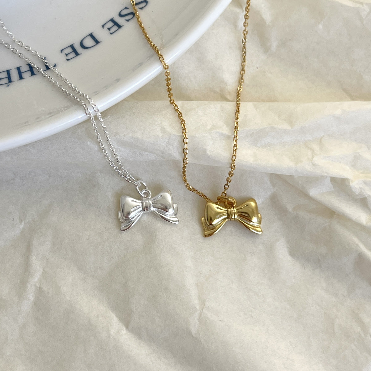 F廠-韓國韓版925純銀蝴蝶結項鍊 簡約小眾小紅書網紅項鍊「B1117」25.05-5