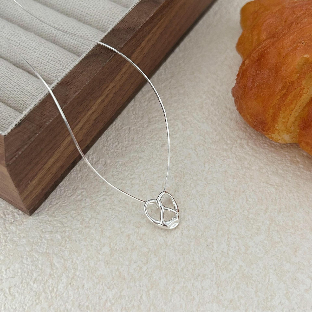 F廠-韓國韓版925純銀愛心蛇骨項鍊簡約氣質ins網紅小紅書項鍊「B1300」25.07-4