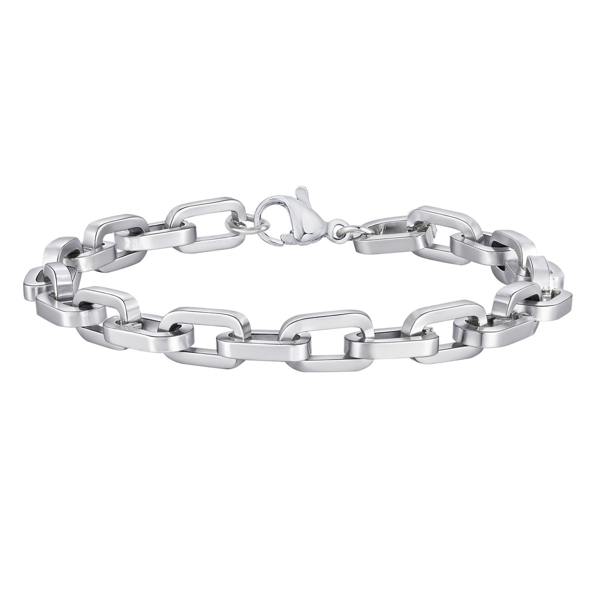 G廠-鈦鋼男士飾品歐美批發 不鏽鋼方形手工鏈手鍊時尚簡約飾品「BR-2395」25.06-1