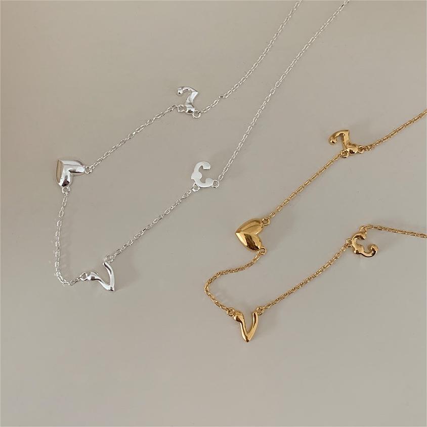 F廠-韓國韓版925純銀LOVE項鍊簡約氣質ins網紅小紅書項鍊「B1210」25.09-1