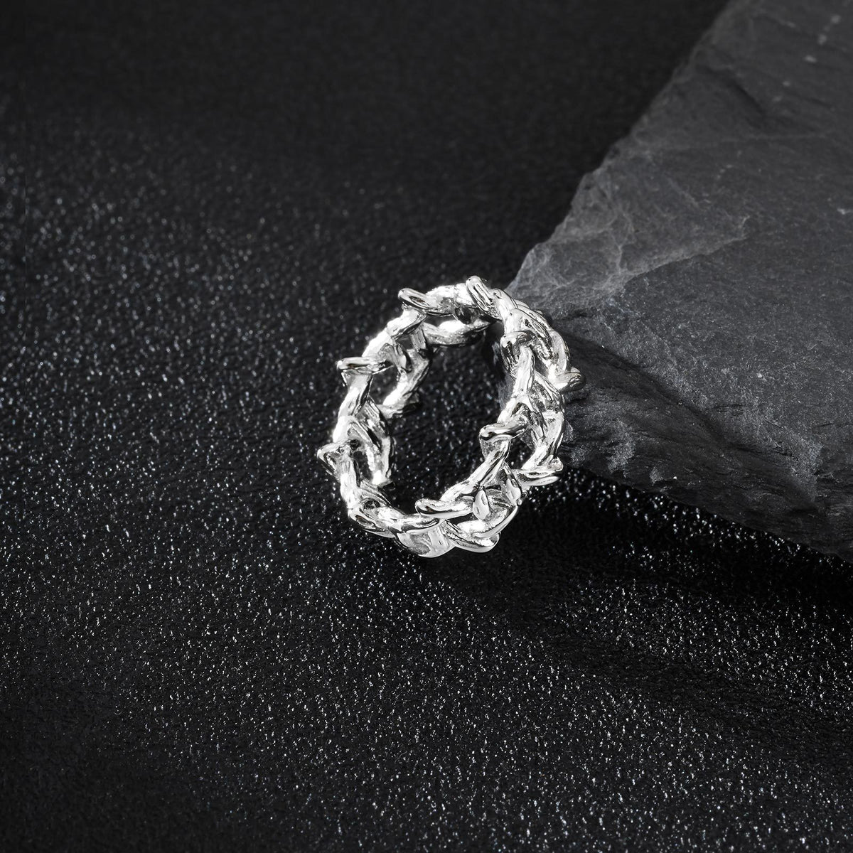 G廠-鈦鋼飾品 歐美時尚個性潮流男士指環不鏽鋼編織六芒星戒指「RC-871」25.07-2