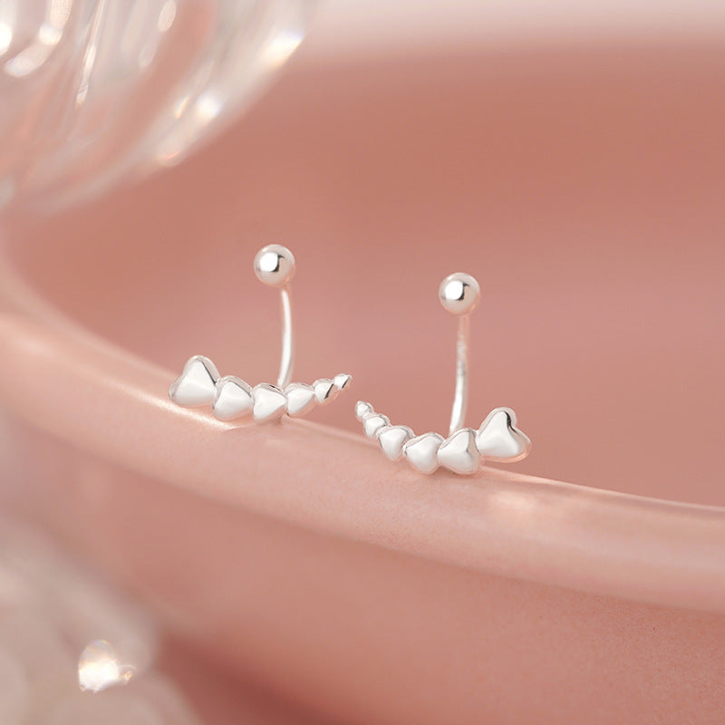 D廠-S999足銀愛心U型流蘇螺絲耳環甜美韓風氣質可愛小眾耳飾「YC7510E_1」25.07-4