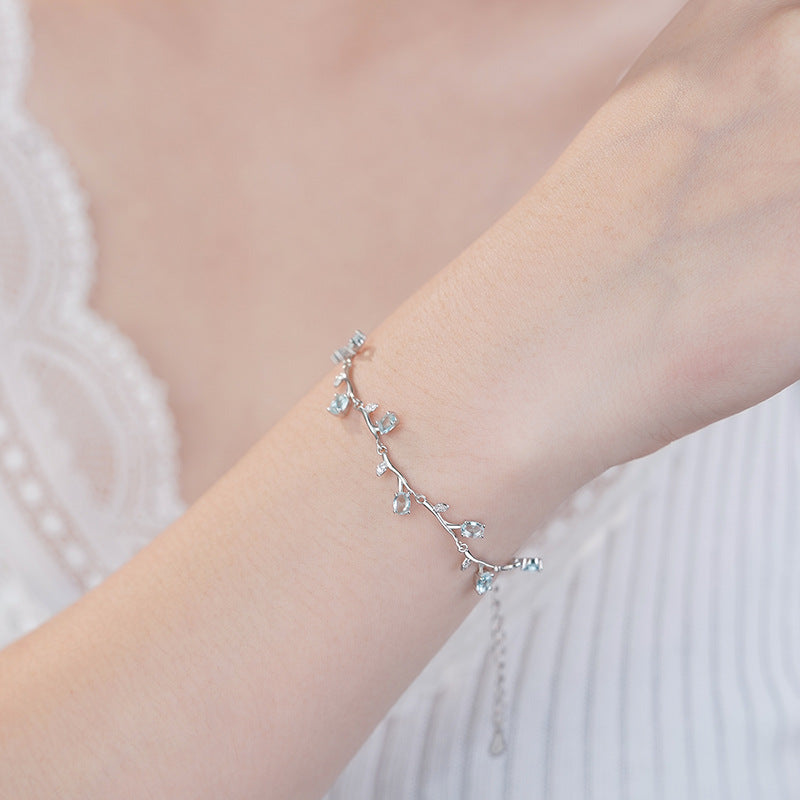 D廠-S925純銀甜美花藤手鍊女清新田園風森系氣質文藝溫柔手飾「YC4383SL_1」25.09-4