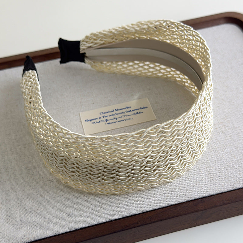 E廠-波西米壓風氣質編織鏤空寬邊髮箍頭飾甜美森系氣質網髮箍髮卡髮飾「27112」25.06-4