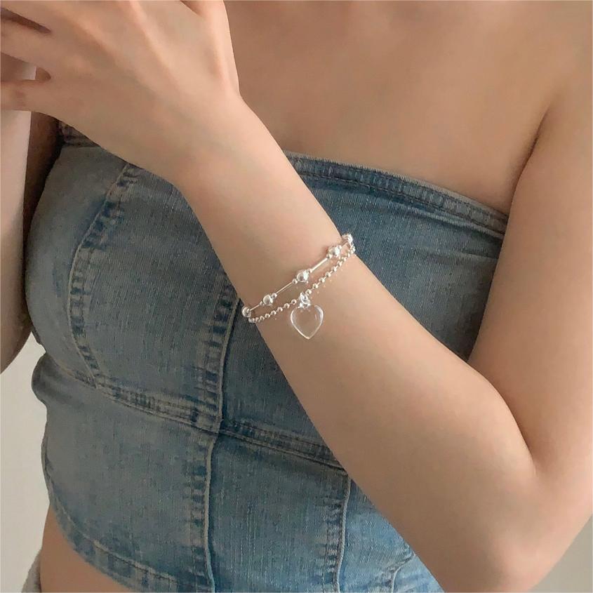 F廠-韓國韓版925純銀圓珠手鍊簡約幾何形細線條彈力手鍊手飾「A353」25.09-2