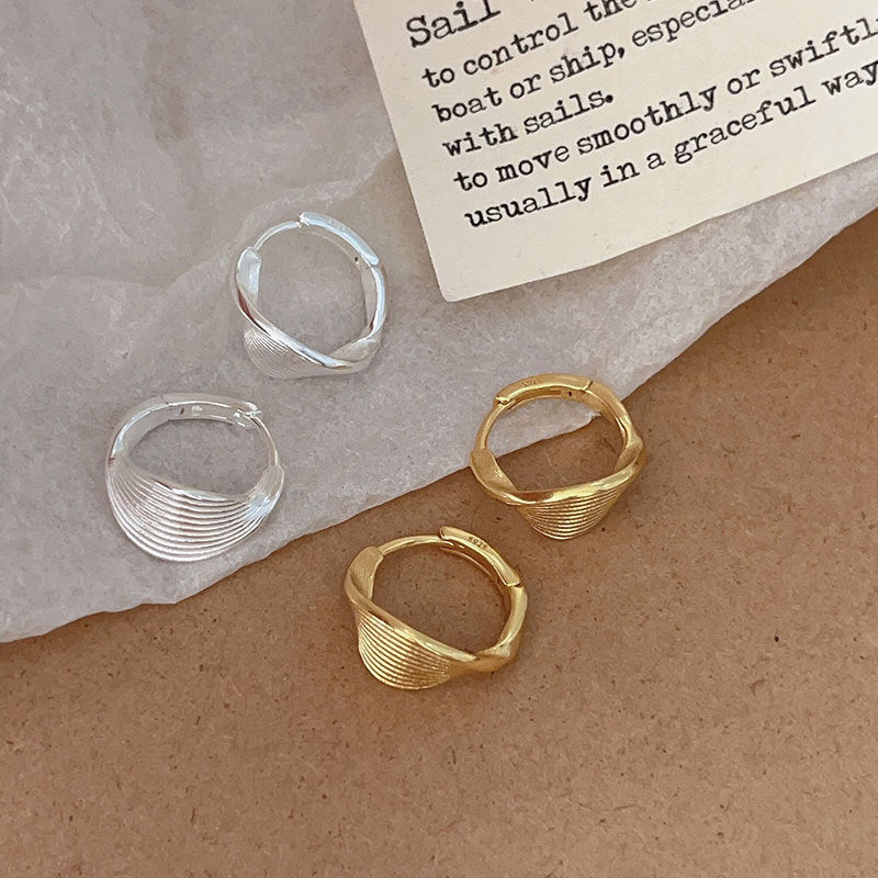 F廠-韓國韓版925純銀扭轉耳釘耳扣簡約冷淡風氣質ins風耳飾「C1221」25.08-2