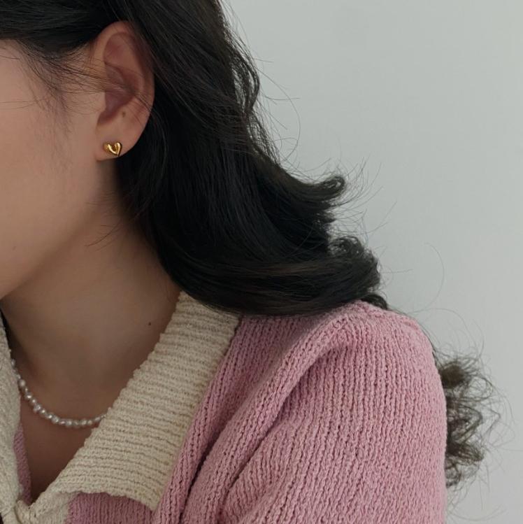 F廠-韓國韓版 925純銀愛心耳釘耳環女日韓國簡約氣質耳飾「C1027」25.07-3